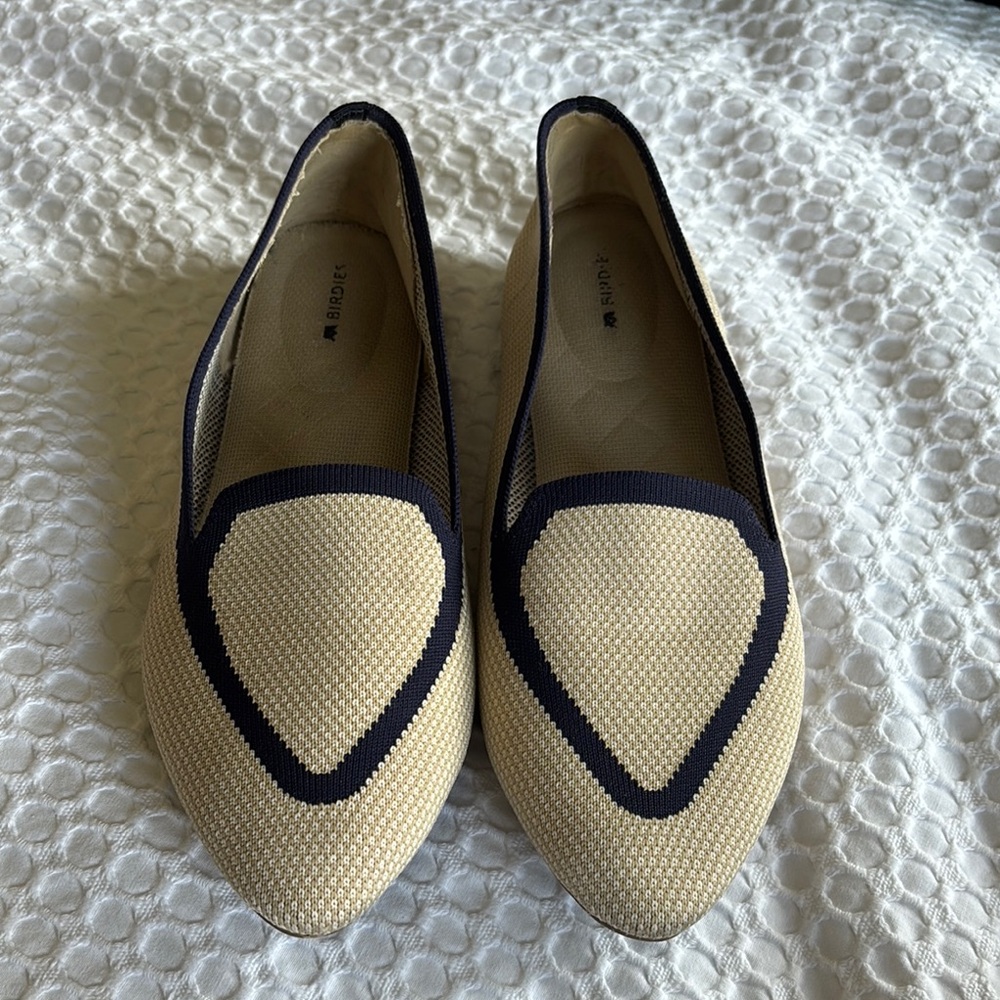 Birdies Beige and Navy Women's Loafers